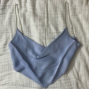 Glassons Beaded Blue Crop Top